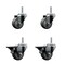 Service Caster 3 Inch Thermoplastic  Rubber Wheel Swivel 58 Inch Threaded Stem Caster Set 2 Brakes SCC SCC-TS20S314-TPRB-58212-2-PLB-2 - alternate 1